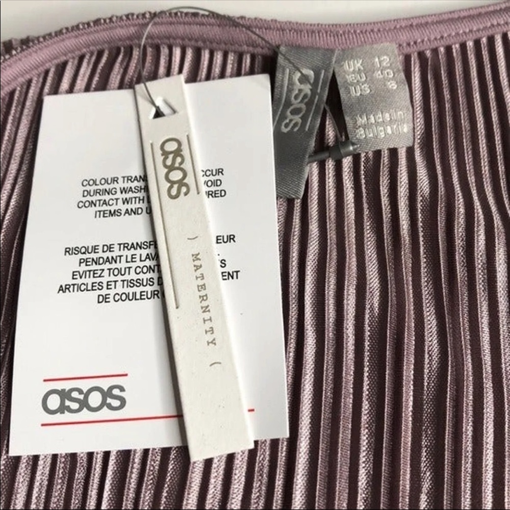 ASOS pleated metallic kaftan maternity top - Picture 5 of 7